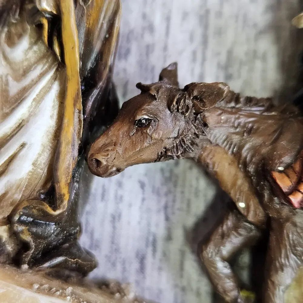 VTG Christmas Ornament Holy Family Flight From Egypt Nativity Resin Baby Jesus